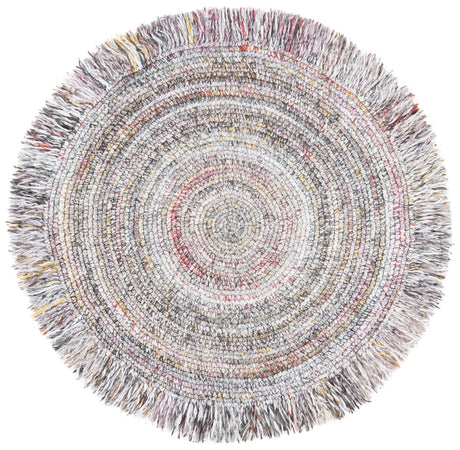 Safavieh Braided 3'-0" x 3'-0" Rug in Grey / Red