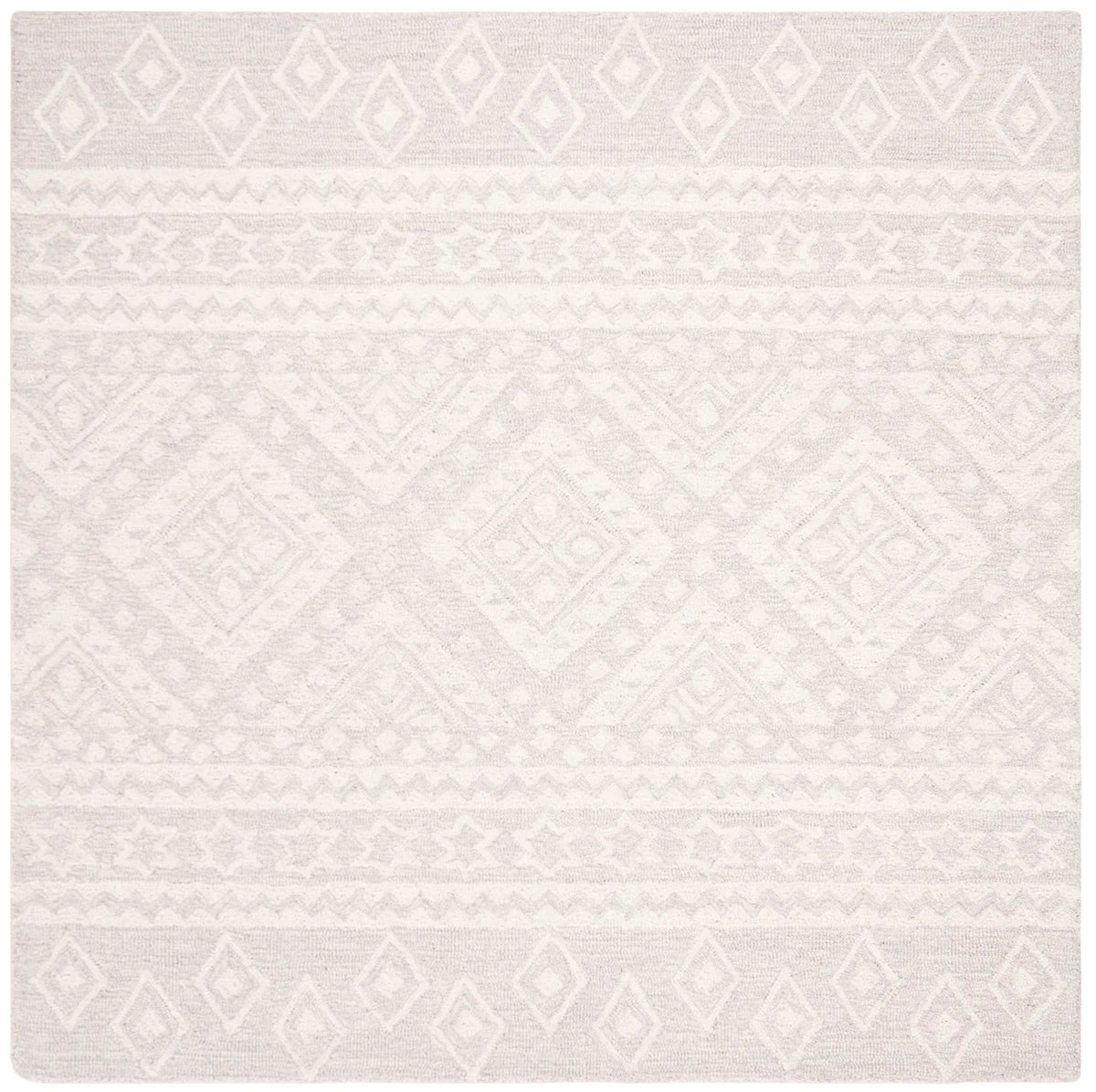 Safavieh Micro-Loop 5'-0" x 5'-0" Rug in Grey / Ivory