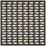 Safavieh Courtyard 6'-7" x 6'-7" Rug in Black / Beige
