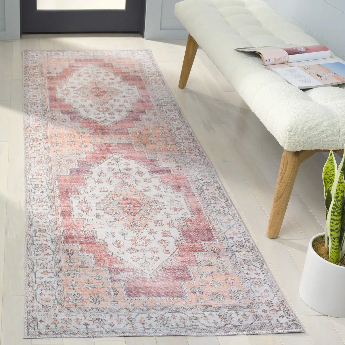 Safavieh Arizona 2'-6" x 8'-0" Rug in Rust / Light Brown