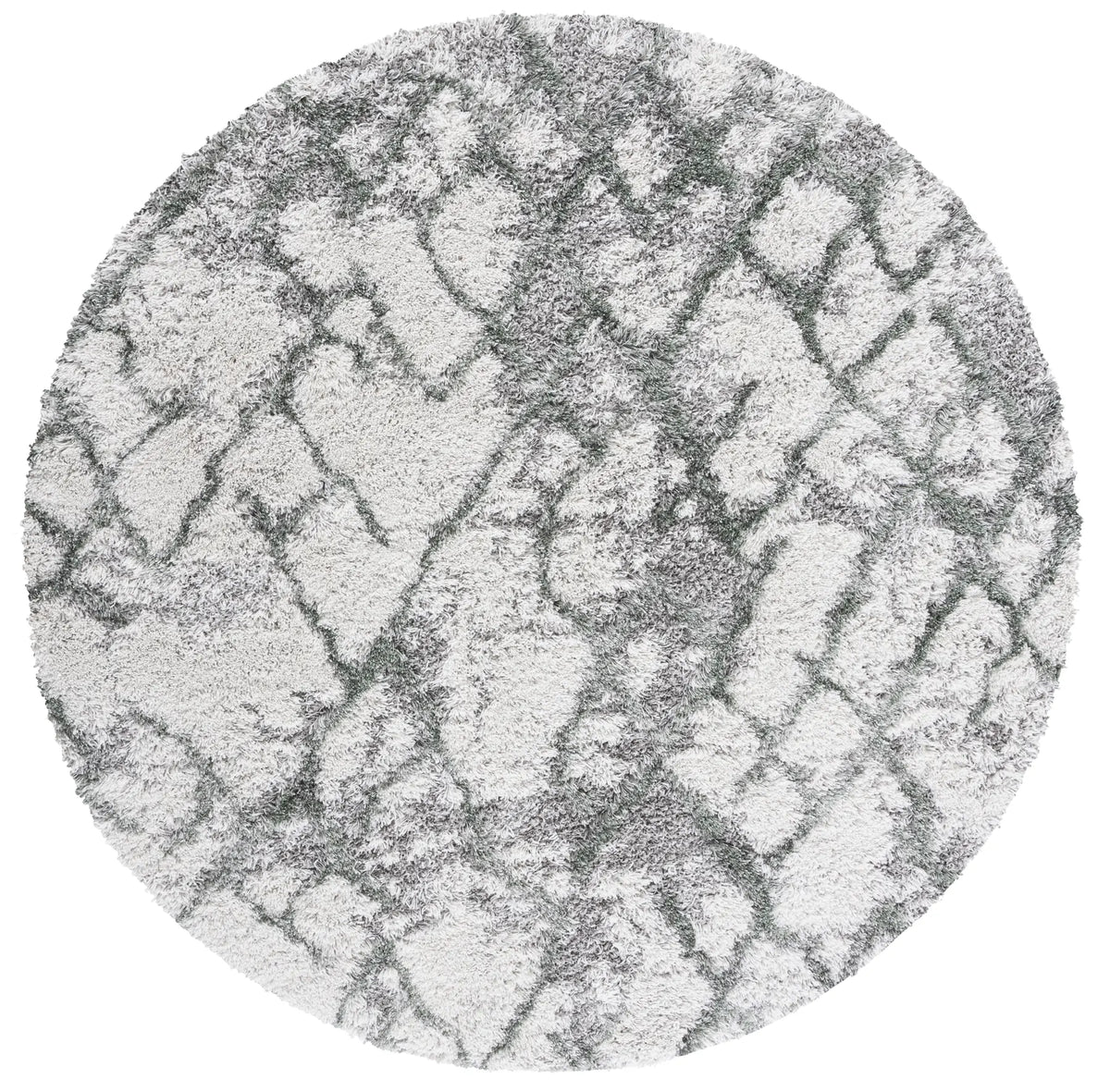 Safavieh Horizon Shag 800 6'-7" x 6'-7" Rug in Ivory / Green