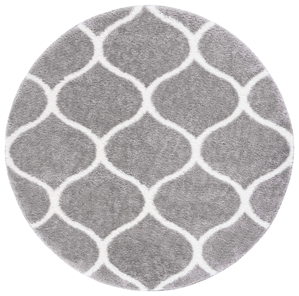 Safavieh Tahoe Shag 6'-7" x 6'-7" Rug in Grey / White