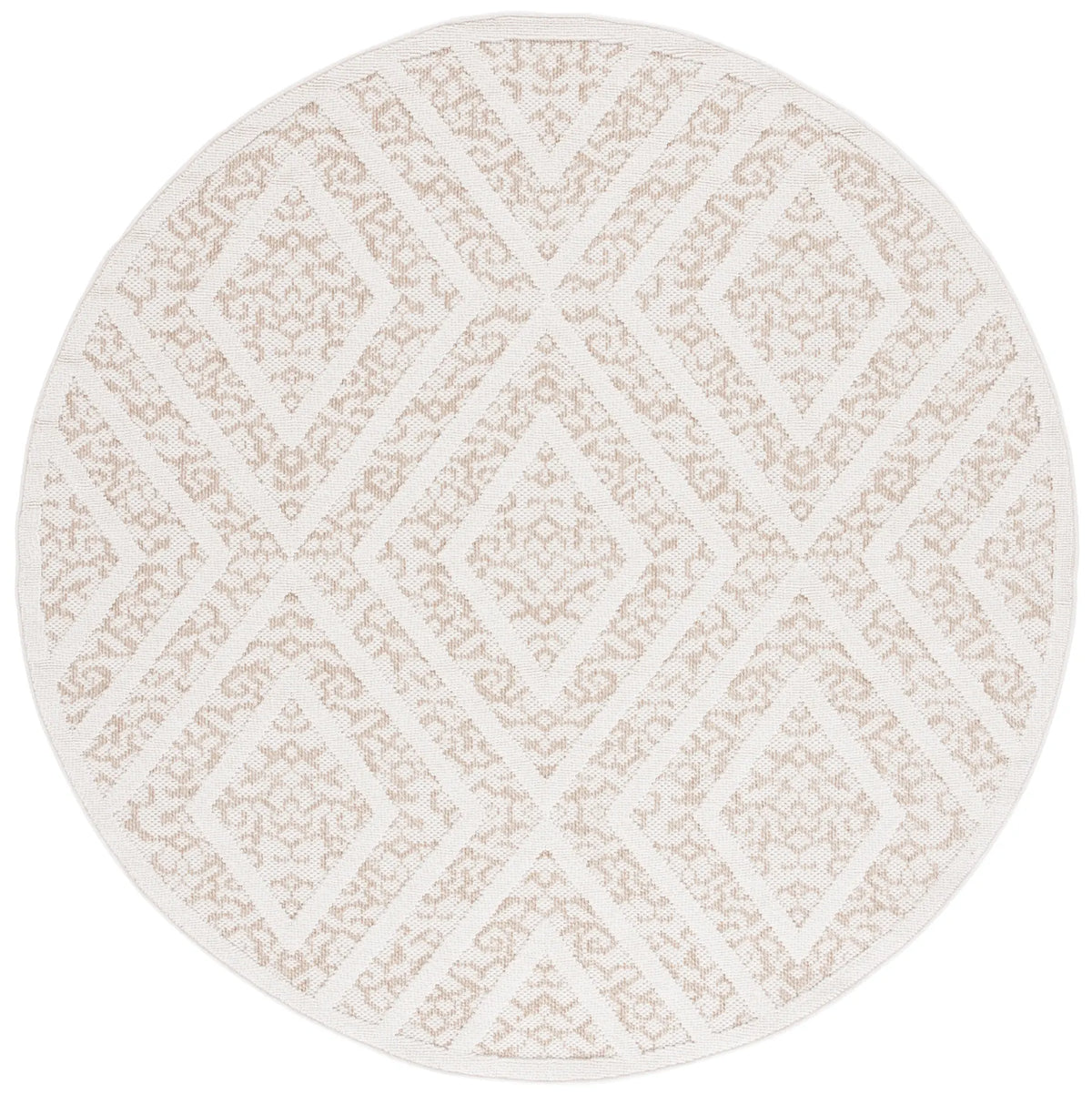Safavieh Martha Stewart Global 6'-7" x 6'-7" Rug in Light Beige / Brown