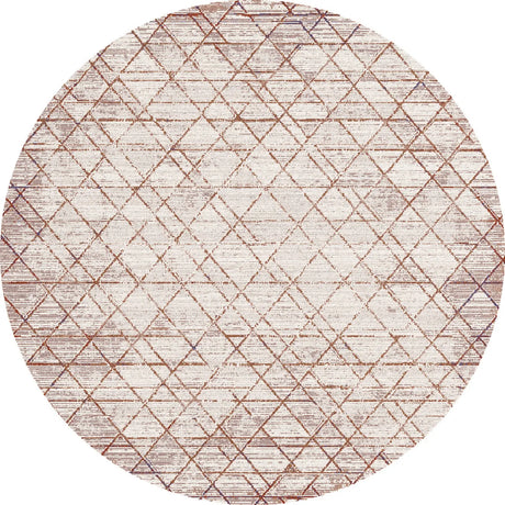 Dynamic Rugs Obsession 9531 Power Loomed Modern Beige/Cream Rug - Round