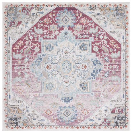 Safavieh Phoenix 500 6'-7" x 6'-7" Rug in Red / Ivory