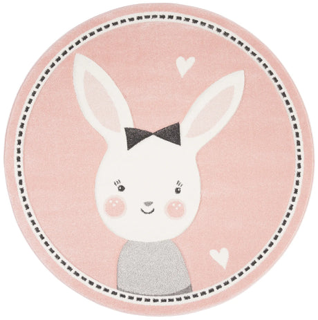 Safavieh Carousel Kids 100 5'-3" x 5'-3" Rug in Pink / Ivory