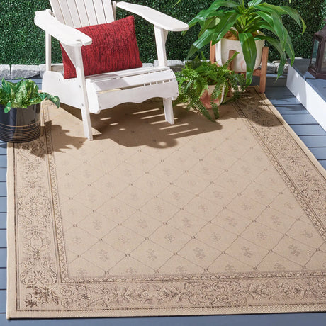 Safavieh Courtyard 5'-3" x 7'-7" Rug in Natural / Brown