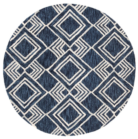 Safavieh Micro-Loop 5'-0" x 5'-0" Rug in Navy / Ivory