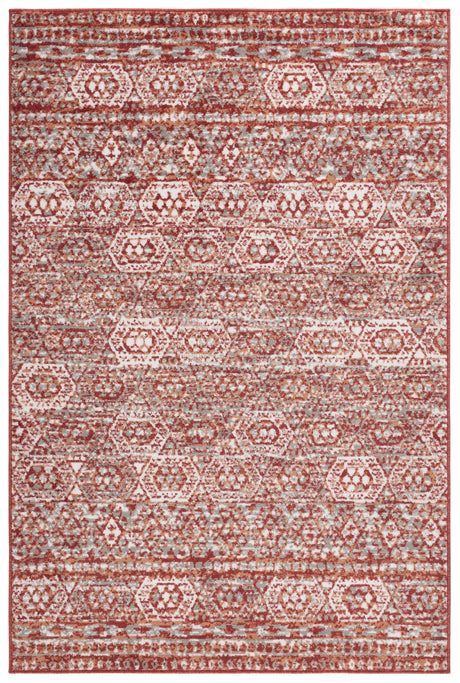 Safavieh Pyramid 4'-5" x 6'-5" Rug in Rust / Ivory Grey