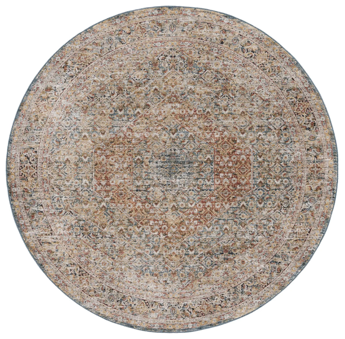 Safavieh Silverado 6'-4" x 6'-4" Rug in Blue / Rust