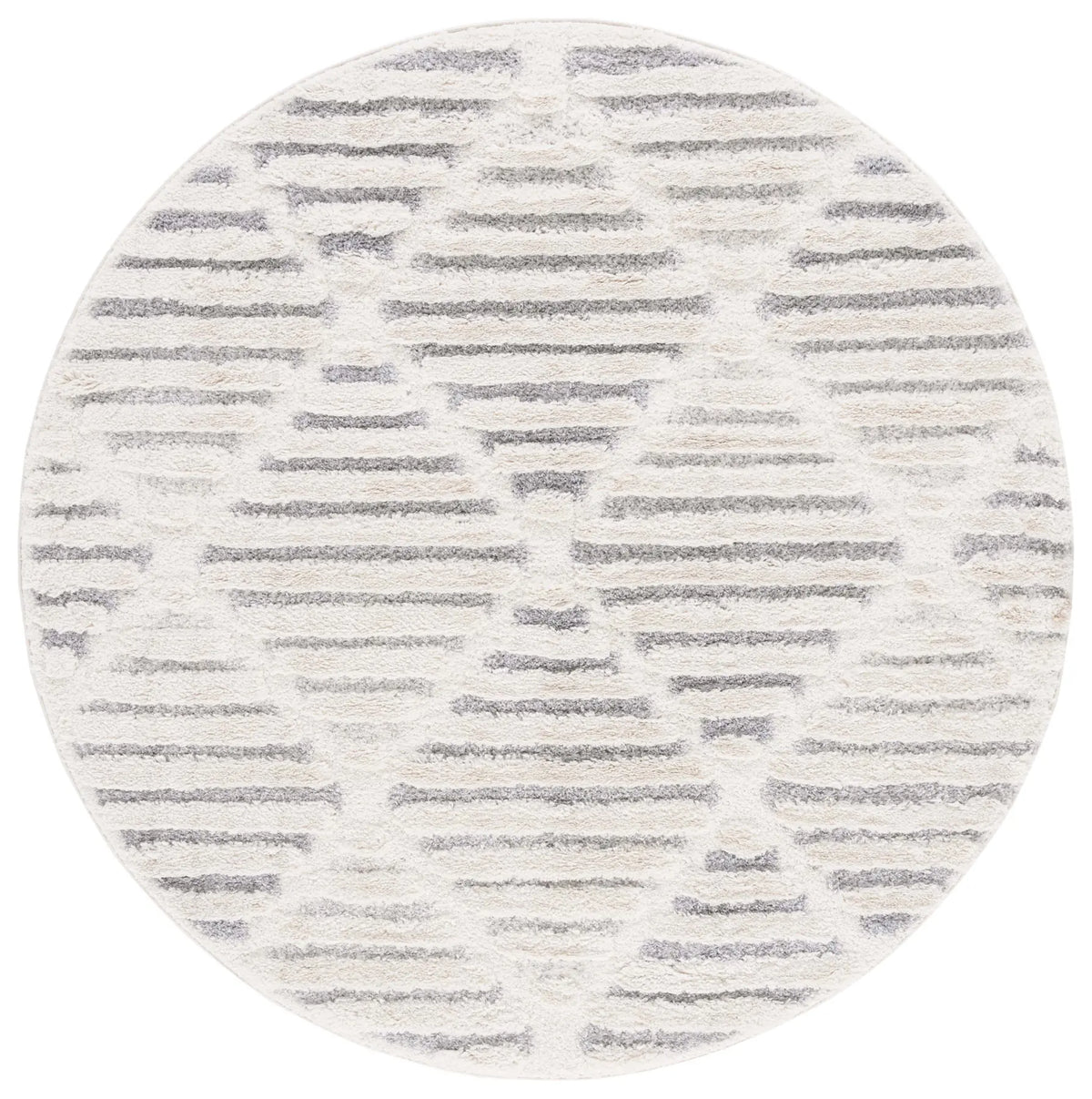 Safavieh Hi-Lo Shag 6'-7" x 6'-7" Rug in Beige / Grey