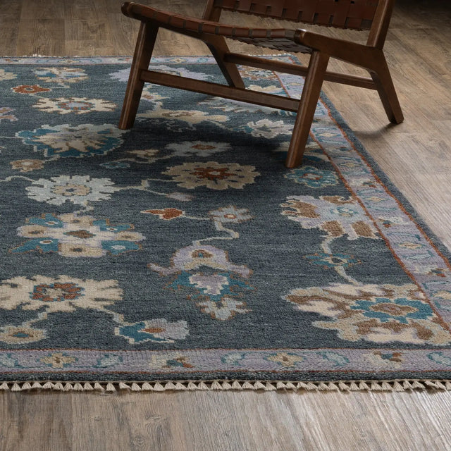 Oriental Weavers Sphinx MAJORCA MAJ07 Blue Floral Rugs - angle/detail
