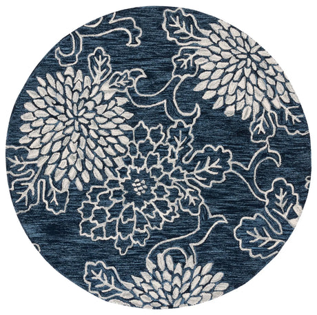 Safavieh Jardin 6'-0" x 6'-0" Rug in Navy / Ivory