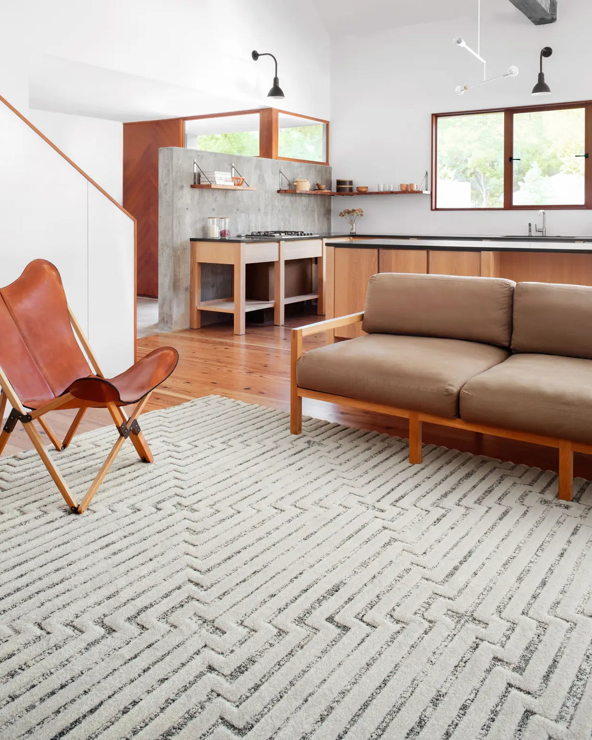 Loloi Hagen Hag-03 White/Sky Rugs - room scene 1