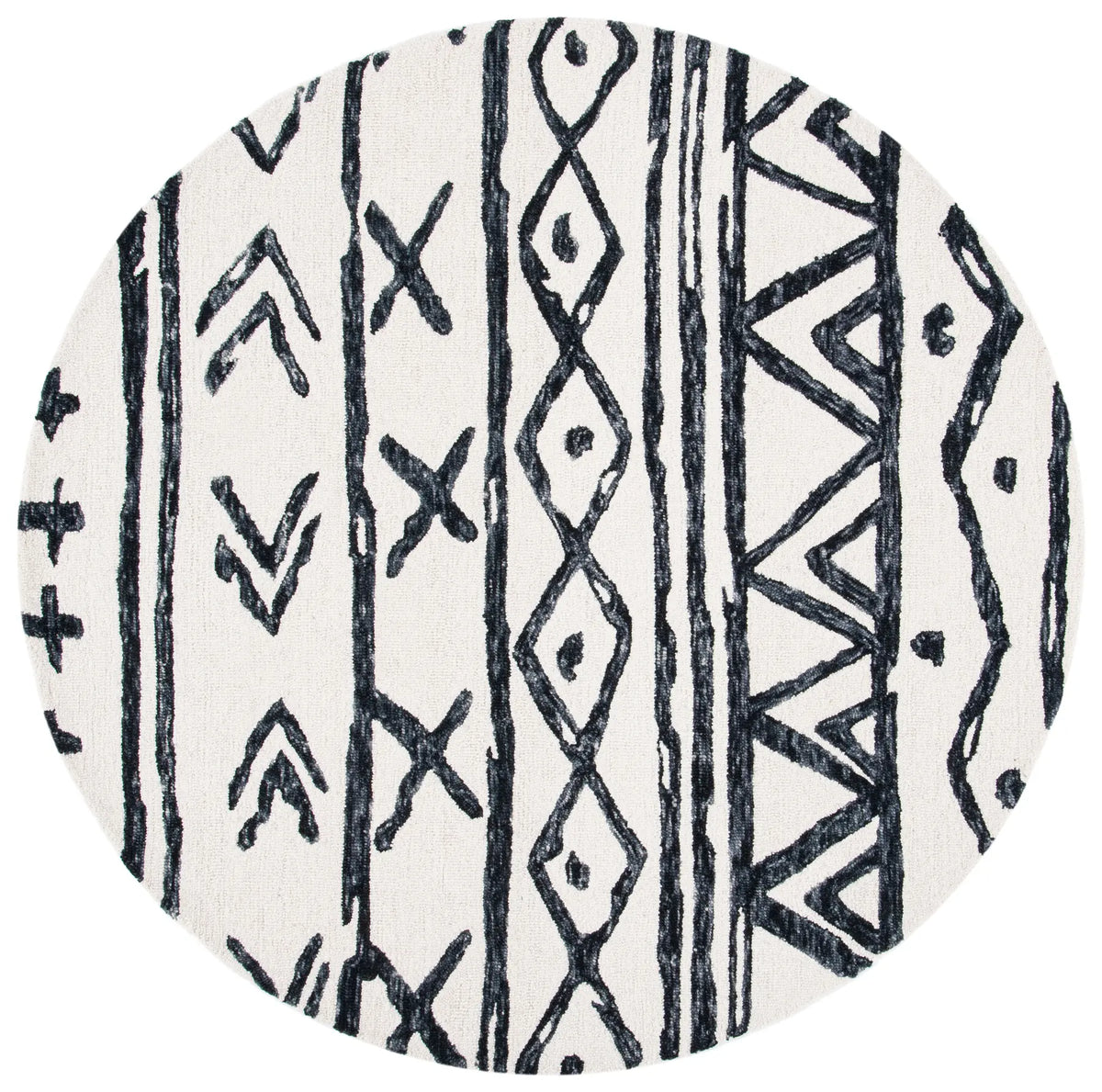 Safavieh Metro 6'-0" x 6'-0" Rug in Black / Ivory