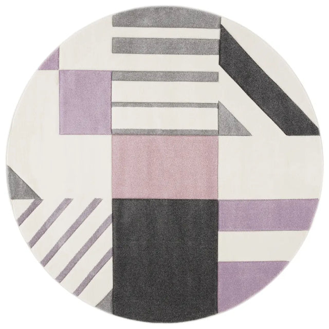 Safavieh Hollywood 6'-7" x 6'-7" Rug in Ivory / Purple