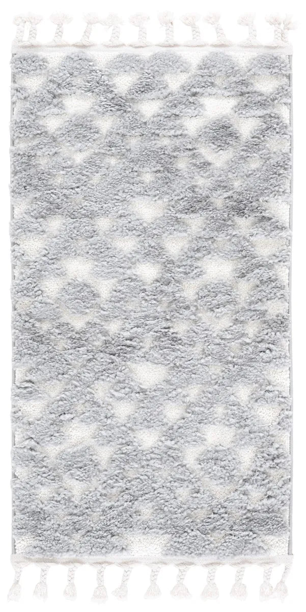 Safavieh Moroccan Tassel Shag 2'-3" x 4'-0" Rug in Grey / Ivory