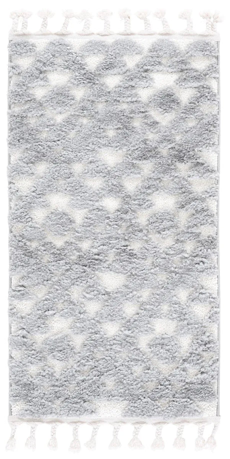 Safavieh Moroccan Tassel Shag 2'-3" x 4'-0" Rug in Grey / Ivory