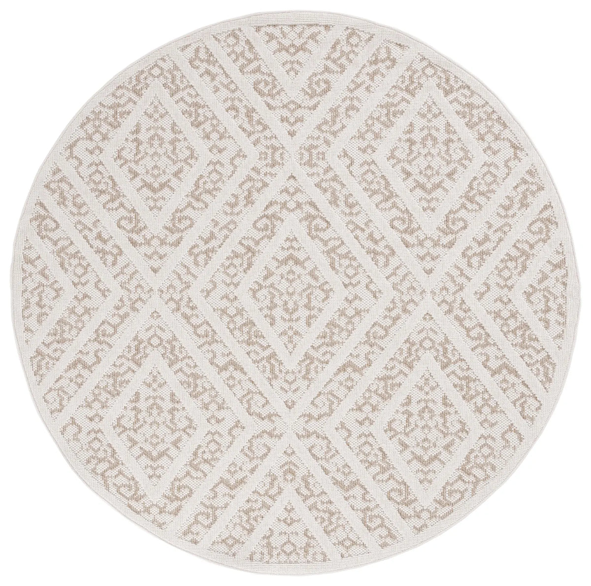Safavieh Global 6'-7" x 6'-7" Rug in Light Beige / Brown