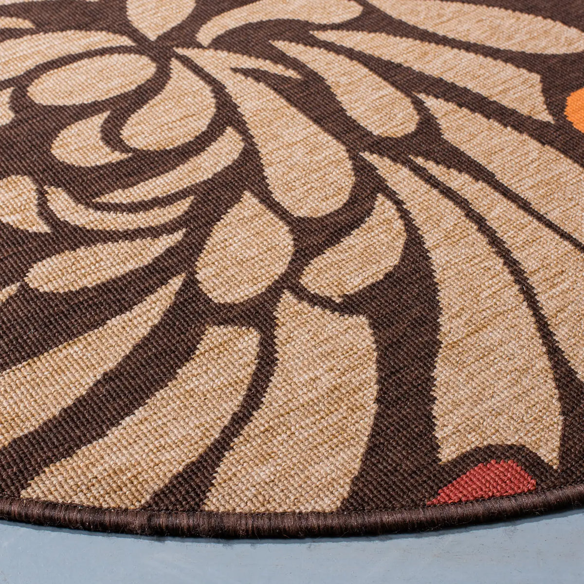 Safavieh Veranda 5'-3" x 5'-3" Rug in Chocolate / Terracotta