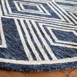Safavieh Micro-Loop 5'-0" x 5'-0" Rug in Navy / Ivory