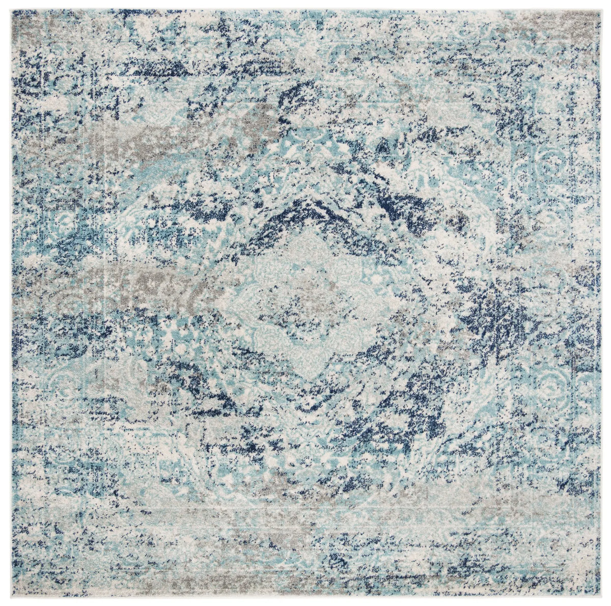 Safavieh Madison 6'-7" x 6'-7" Rug in Ivory / Blue