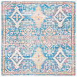 Safavieh Saffron 6'-0" x 6'-0" Rug in Turquoise / Peach
