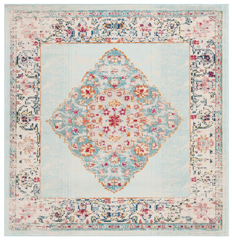 Safavieh Monaco 6'-7" x 6'-7" Rug in Ivory / Turquoise