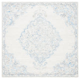 Safavieh Micro-Loop 5'-0" x 5'-0" Rug in Ivory / Blue