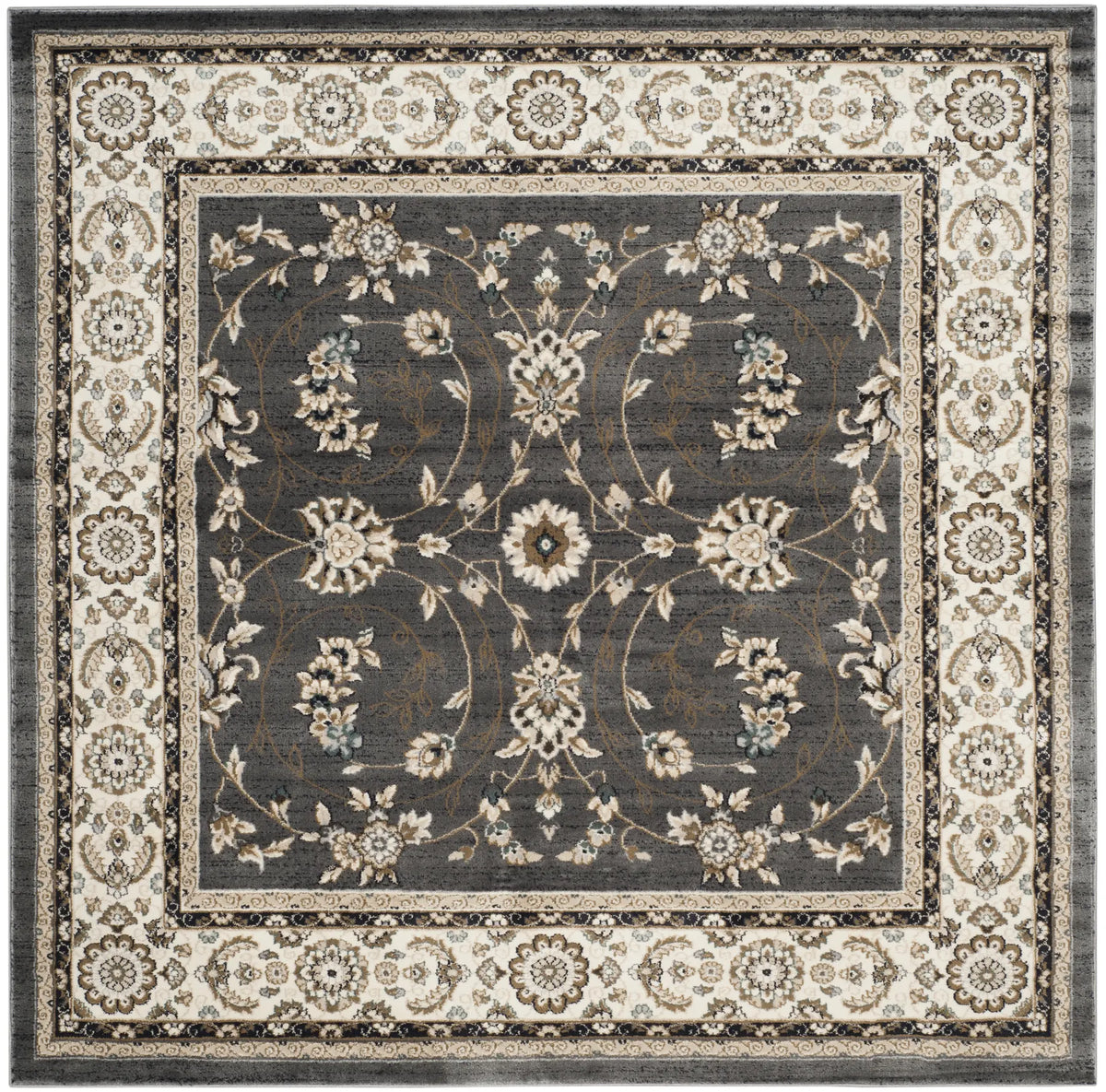Safavieh Lyndhurst 7'-0" x 7'-0" Rug in Grey / Cream
