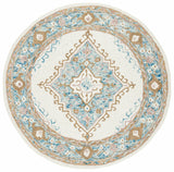 Safavieh Micro-Loop 5'-0" x 5'-0" Rug in Ivory / Blue