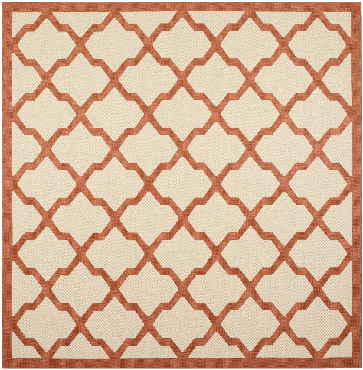 Safavieh Courtyard 7'-10" x 7'-10" Rug in Beige / Terracotta