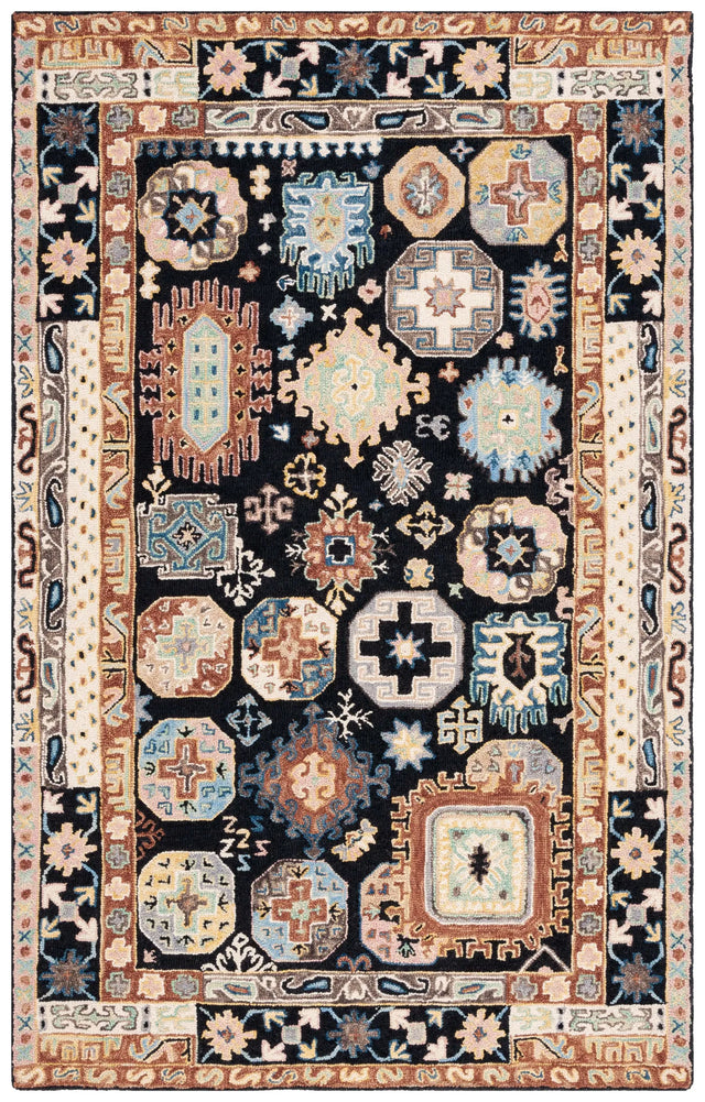 Safavieh Aspen 4'-0" x 6'-0" Rug in Black / Ivory