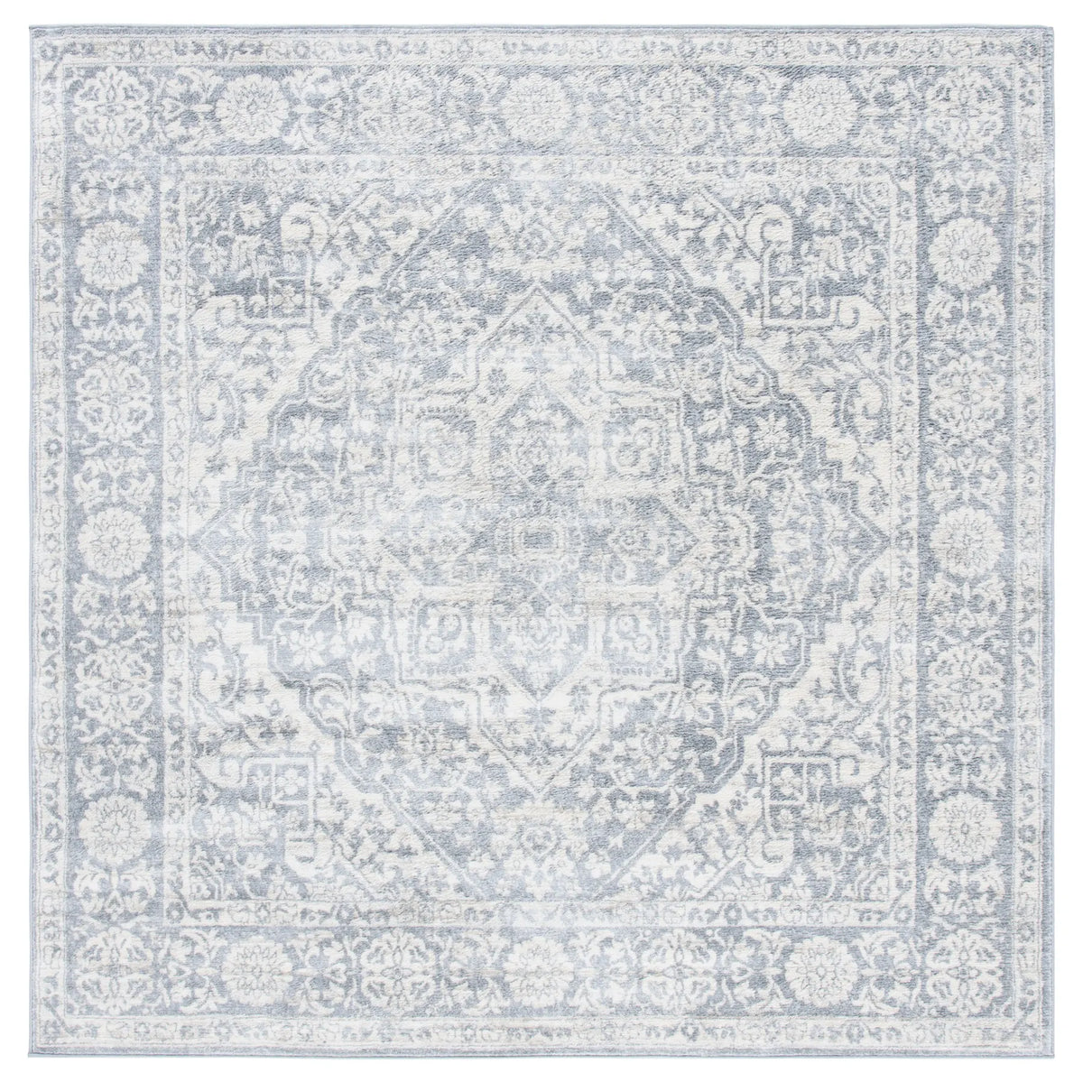 Safavieh Brentwood 6'-7" x 6'-7" Rug in Light Grey / Ivory