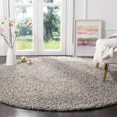 Safavieh Sga-Athens Shag 6'-7" x 6'-7" Rug in Light Grey
