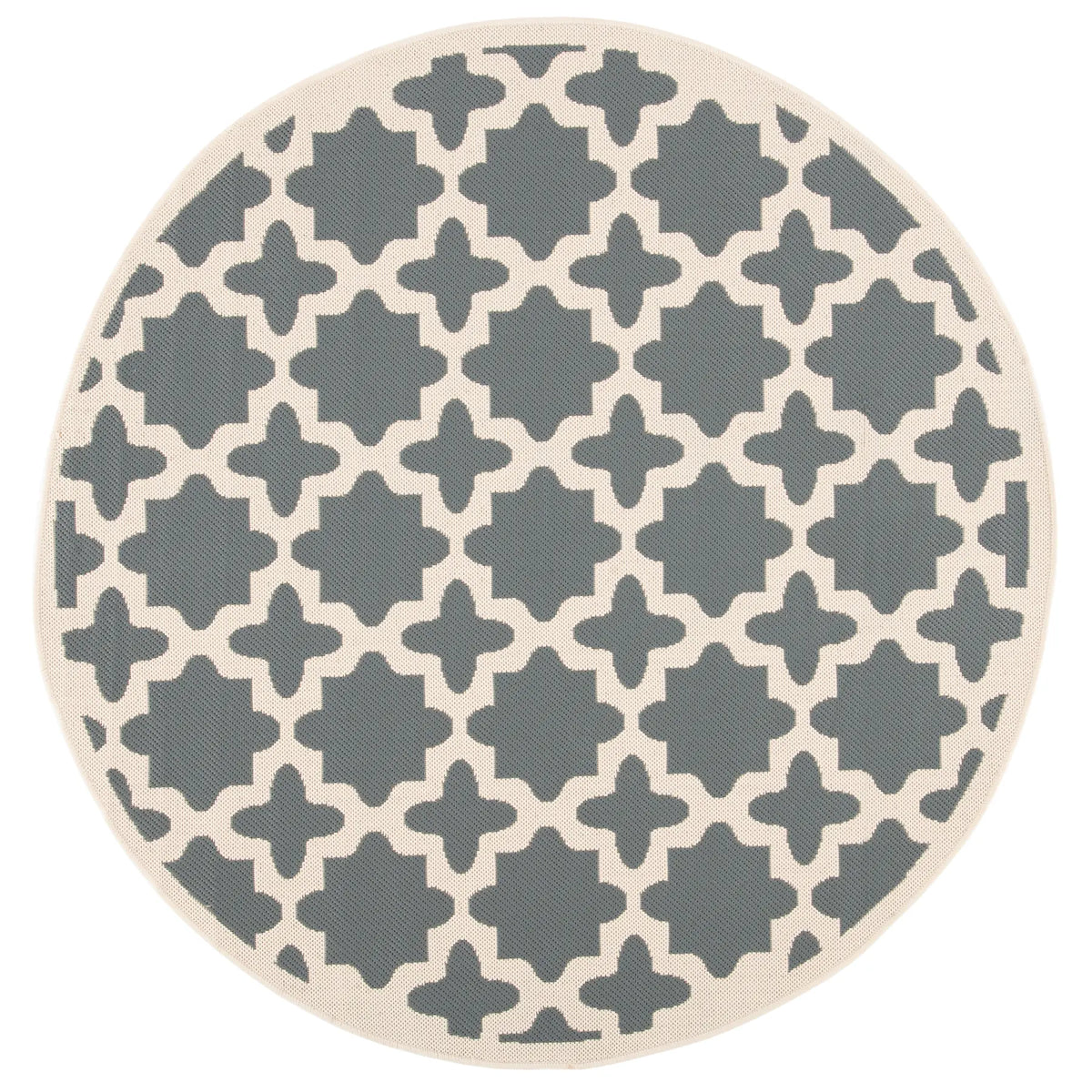 Safavieh Courtyard 5'-3" x 5'-3" Rug in Anthracite / Beige