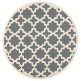 Safavieh Courtyard 5'-3" x 5'-3" Rug in Anthracite / Beige