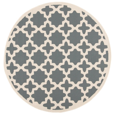 Safavieh Courtyard 5'-3" x 5'-3" Rug in Anthracite / Beige