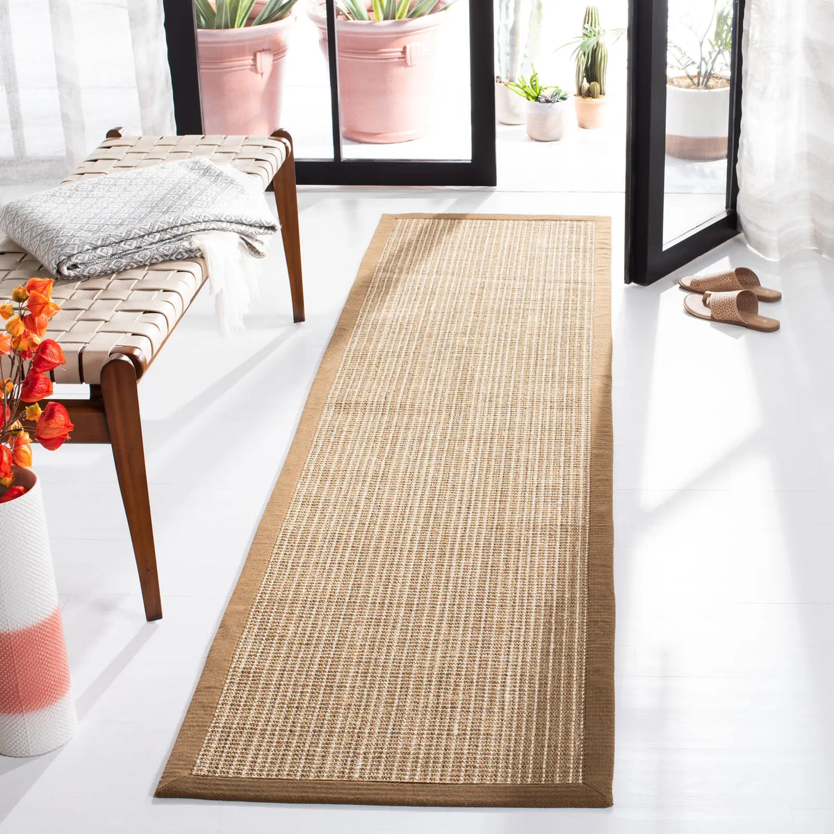 Safavieh Natural Fiber 2'-6" x 14'-0" Rug in Tan / Tan