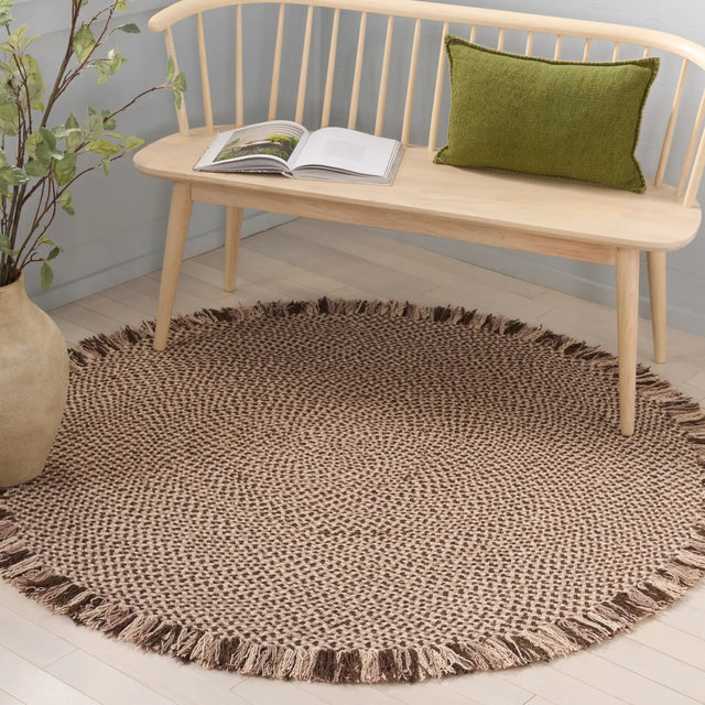 Safavieh Braided 5'-0" x 5'-0" Rug in Brown / Beige
