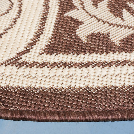 Safavieh Courtyard 6'-7" x 6'-7" Rug in Chocolate / Natural