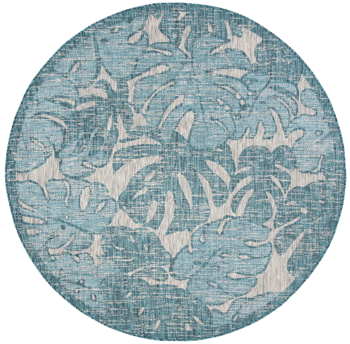 Safavieh Courtyard 6'-7" x 6'-7" Rug in Grey / Aqua
