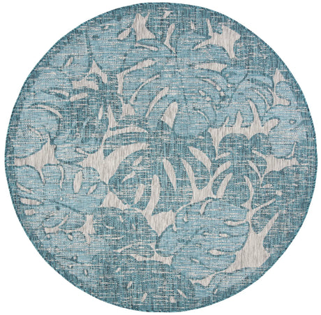 Safavieh Courtyard 6'-7" x 6'-7" Rug in Grey / Aqua
