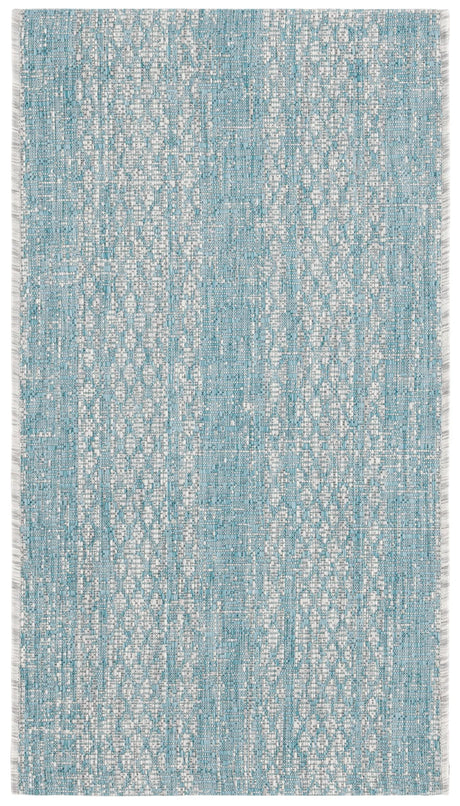Safavieh Courtyard 2'-0" x 3'-7" Rug in Light Grey / Aqua