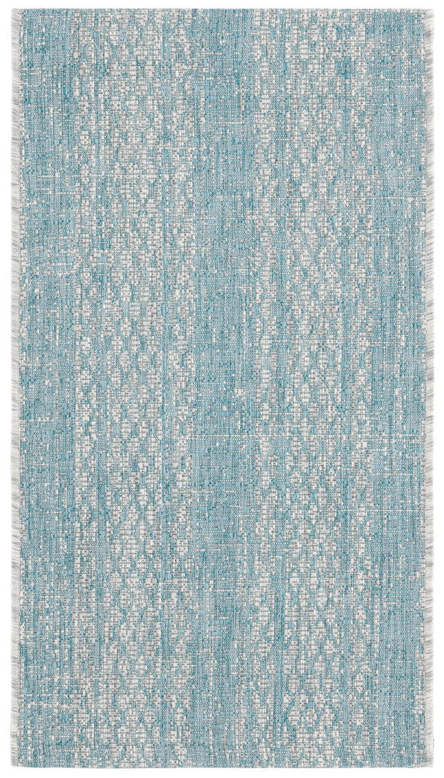 Safavieh Courtyard 2'-0" x 3'-7" Rug in Light Grey / Aqua