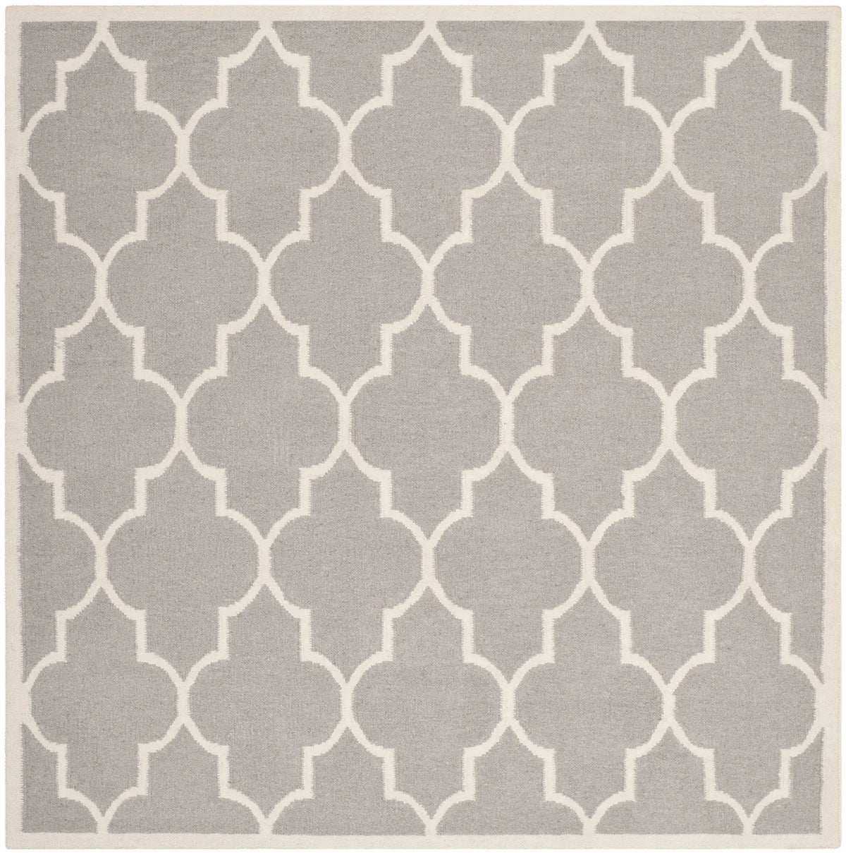 Safavieh Dhurries 6'-0" x 6'-0" Rug in Dark Grey / Ivory