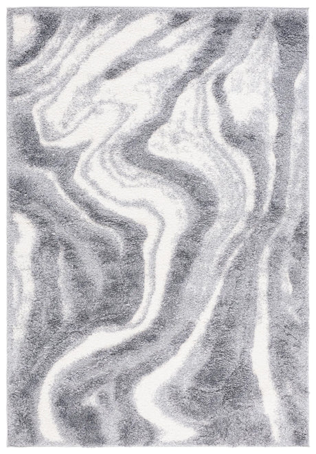 Safavieh Hi-Lo Shag 4'-0" x 6'-0" Rug in Grey / Light Grey