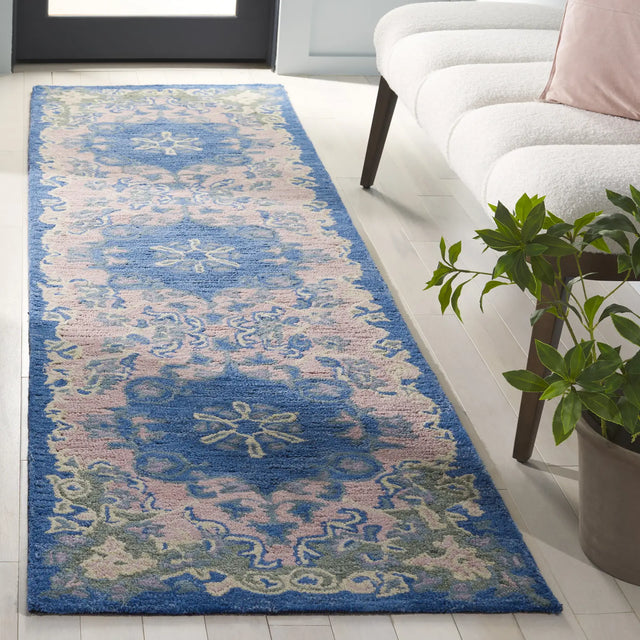 Safavieh Savonnerie 2'-3" x 8'-0" Rug in Blue / Pink