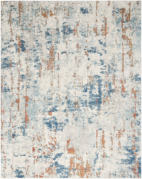 Nourison Quarry Qua01 Beige Blue Rust Area Rug