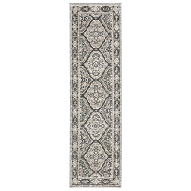 Oriental Weavers Sphinx Ellington Ell04 Grey/ Grey Rug - 2'3"x7'6" runner view
